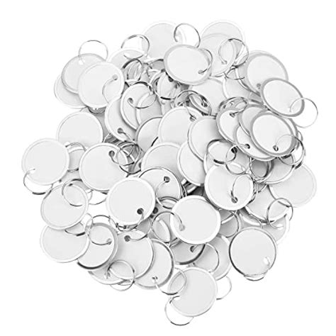 100 Pieces Metal Rimmed Key Tags Round Paper Tags with Split Rings 31mm ...