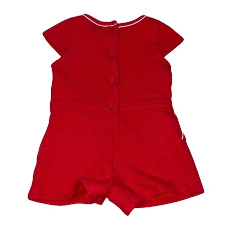 Janie And Jack Poppy Garden Red Quilted Romper Sz 12 18 Months Ebay