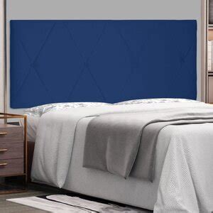 Cabeceira Painel Nina Para Cama Box Casal 160 Cm Suede Azul Marinho D