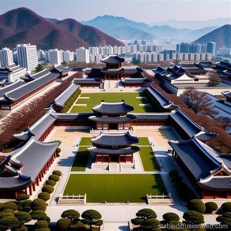 Gyeongbok Palace Panorama With Modern Skyline Stable Diffusion Online