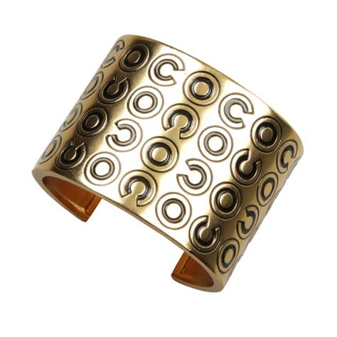 Wide COCO CHANEL Cuff Bracelet at 1stdibs