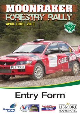 Fillable Online Rally 10 Apr 11 Entry Form Rally Ie Rally Fax