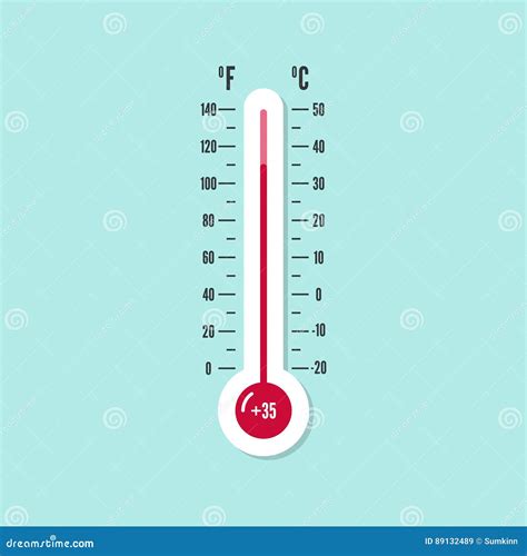 Meteorology Thermometer With Celsius Fahrenheit Stock Vector