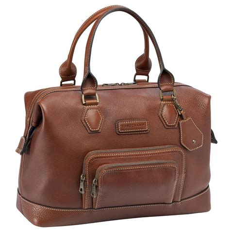 Longchamp Legende Sport Handbag Cognac Leather Weekender Bag Leather