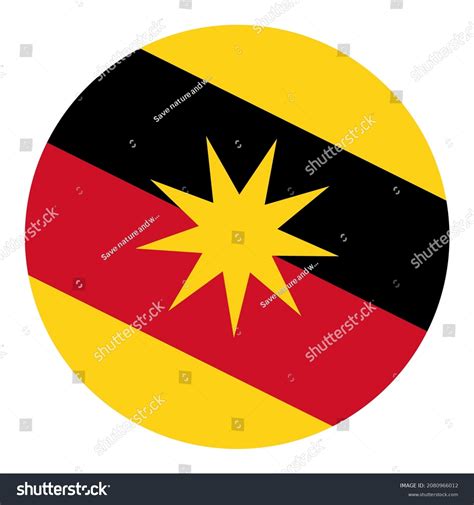 Circle Flag Banner Of Sarawak State And Federal Royalty Free Stock