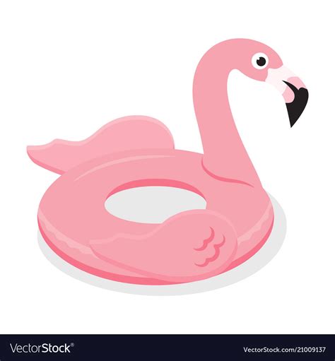 Pink Flamingo Inflatable Rubber Circle Royalty Free Vector