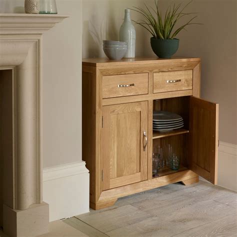 Bevel Small Sideboard In Natural Solid Oak Oak Furniture Land