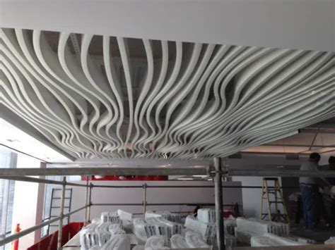 Curved Ceiling Design Custom Aluminum Fireproof Wave Baffle Ceiling