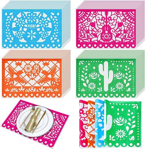 Chivertion 200 Pcs Fiesta Paper Place Mats 11 X 17 Inch