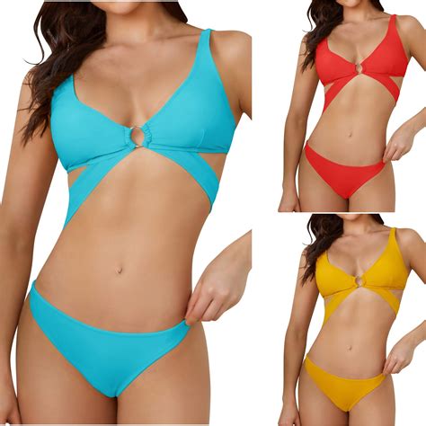 Jacenvly Plus Size Bikini Swimsuits For Women Clearance Soft