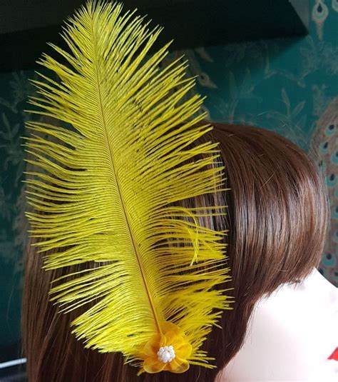 Yellow Feather Hair Accessories Feather Planet