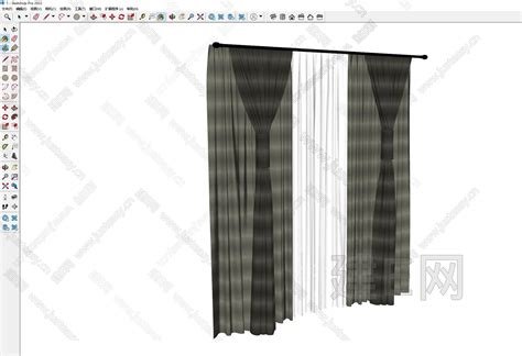 现代布艺窗帘 模型su模型下载 Id104748219 建e网su模型