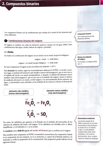 Combinaciones Binarios De Oxigeno Pdf