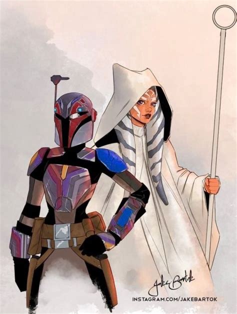 Sabine Wren And Ahsoka Tano Jake Bartok Star Wars Drawings Star Wars