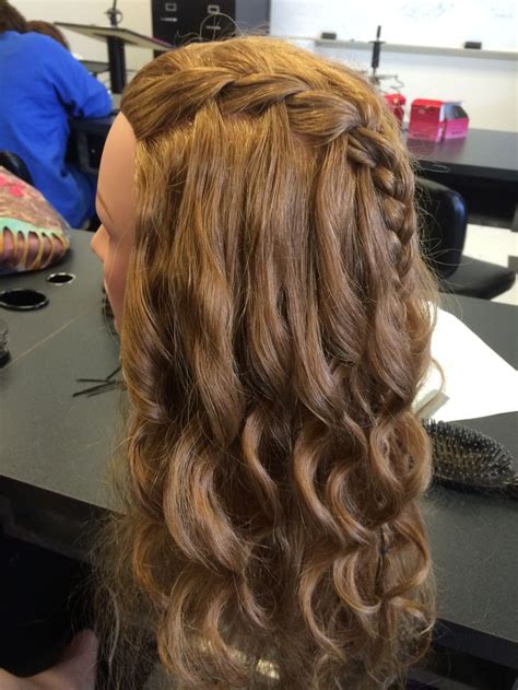 Waterfall Braid With Loose Curls Loose Curls Waterfall Braids Long Hair Styles Work Beauty