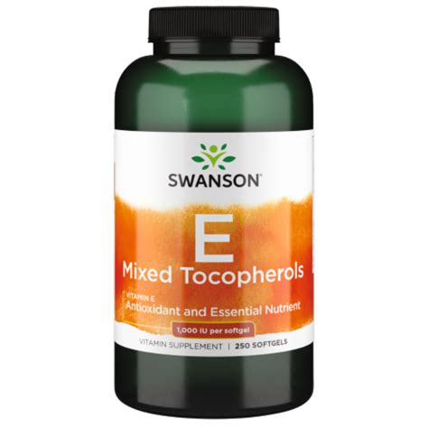 Swanson Vitamin E Mixed Tocopherols 1 000 Iu 250 Softgels 1 000 IU