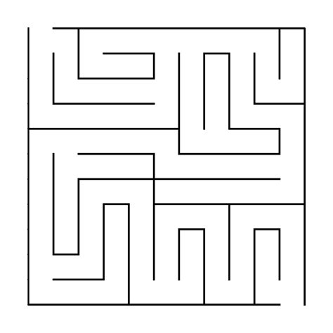 Vector Square Maze Template Blank Black And White Labyrinth Game Preschool Printable Outline