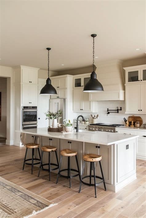 Farmhouse Kitchen Color Schemes Quiet Minimal