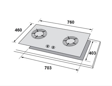 Free Delivery Rubine RGH FIGATA2B BL 2 BURNER BUILT IN BLACK