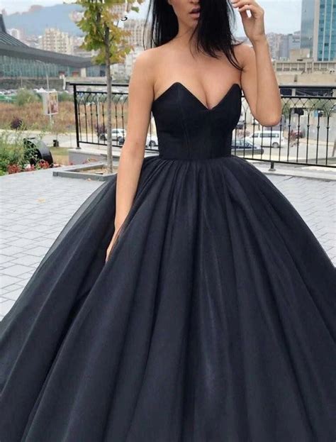 Engagement Gothic Black Wedding Dresses Formal Ball Gown Sweetheart St Aerba Dress