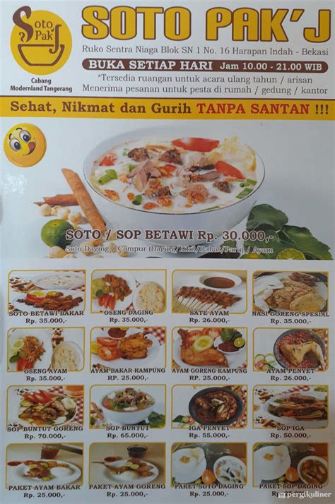 Selalu Diperbarui Menu Soto Pak J Medan Satria Bekasi