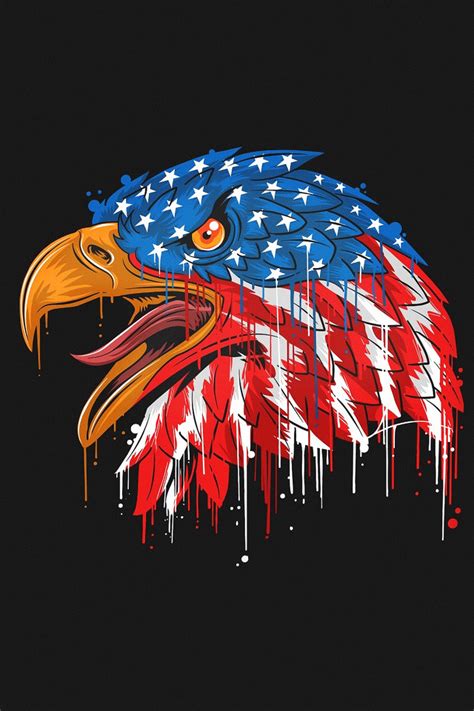 640x960 American Flag Eagle Minimal 4k iPhone 4, iPhone 4S ,HD 4k ...