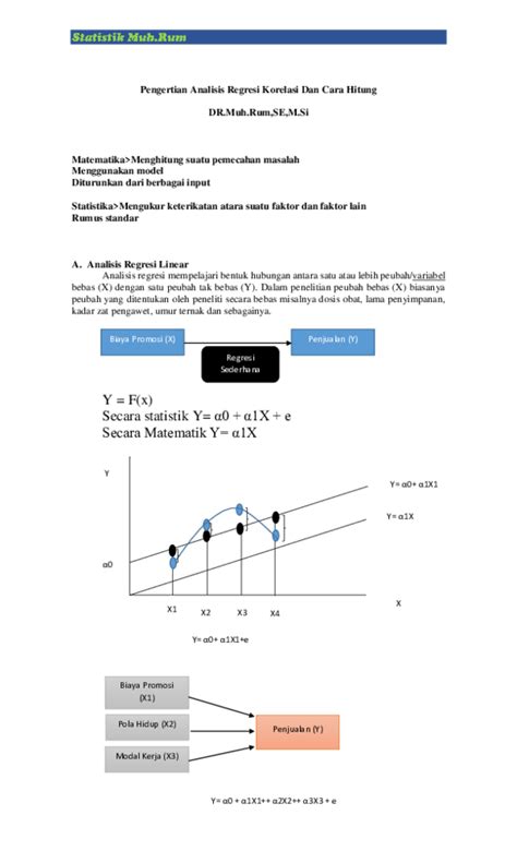 Pdf Pengertian Analisis Regresi Korelasi Dan Cara Hitung