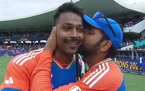 Watch Rohit Sharma Kisses Hardik Pandya On Cheek After Indias T20