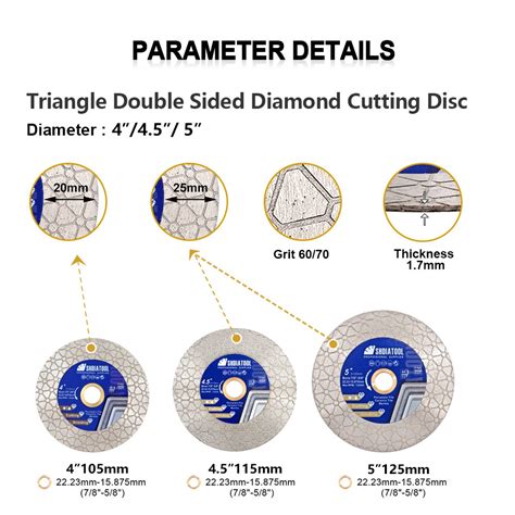 Dia105 115 125MM Double Sided Diamond Saw Blade Cutting Grinding Disc