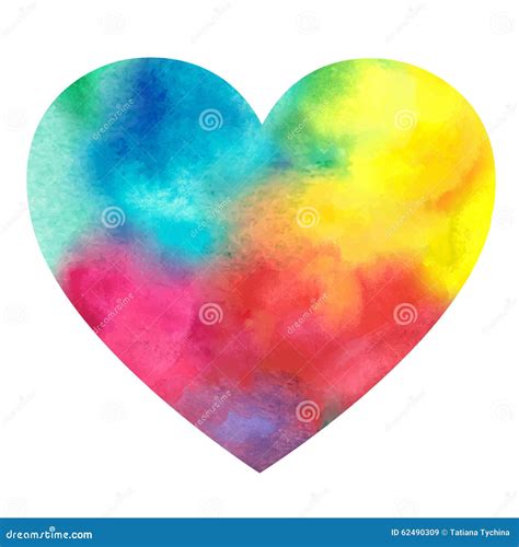 Watercolor Painted Heart On A White Background Stock Vector Image