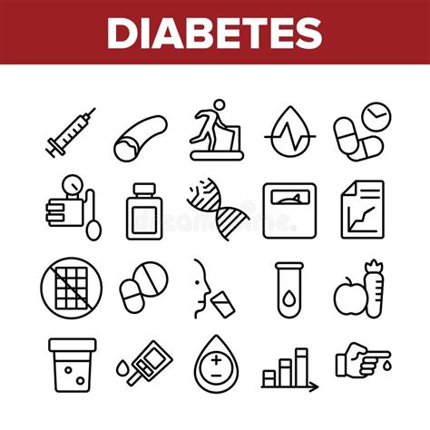 Diabetes Thin Line Icons Stock Illustrations 290 Diabetes Thin Line