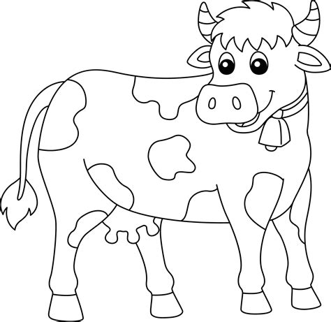 Cow Coloring Page Isolated for Kids 5163093 Vector Art at Vecteezy