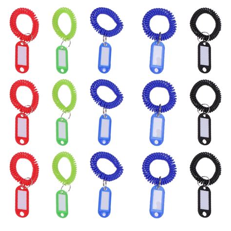 Nuolux Id Holder Wristband Flexible Key Labels Badge Tags Coil Bracelet