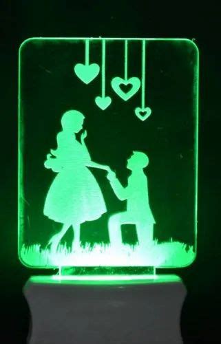 Vagalleryking Modern Contemporary Couple Propose 3d Illusion Acrylic Led Night Lamp For