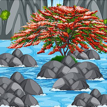 River Scene Stones Clipart River Vector, Stones, Clipart, River PNG and ...