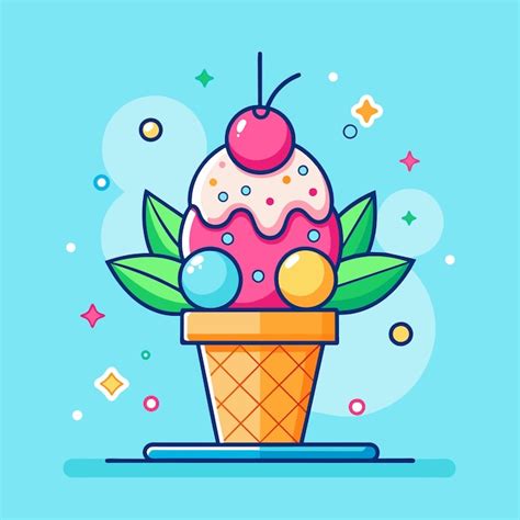 Premium Vector Ice Cream Vector Illustration