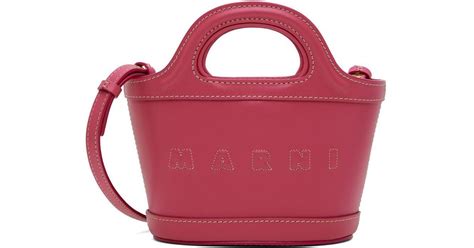 Marni Pink Micro Tropicalia Tote In Red Lyst