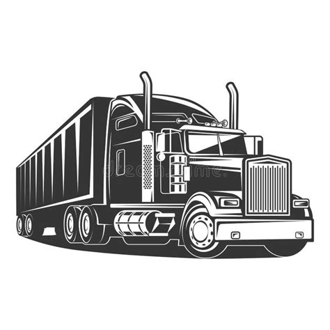 Black White Semi Truck Stock Illustrations – 2,083 Black White Semi ...