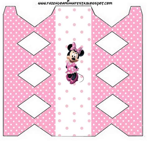 Kit Completo Minnie Rosa Com Molduras Para Convites Rótulos Para