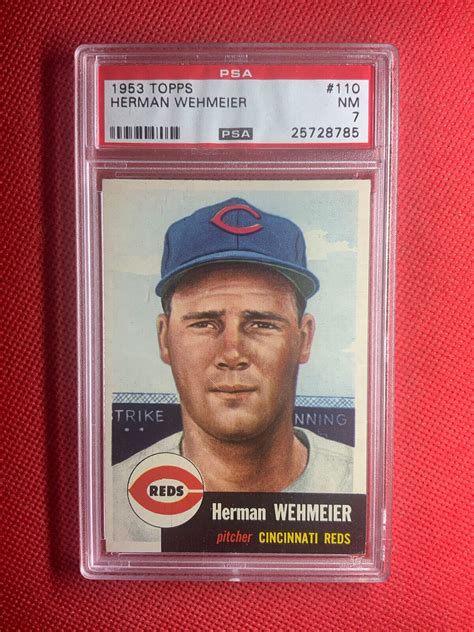 Topps Herman Wehmeier Cincinnati Reds Psa Nm Ebay