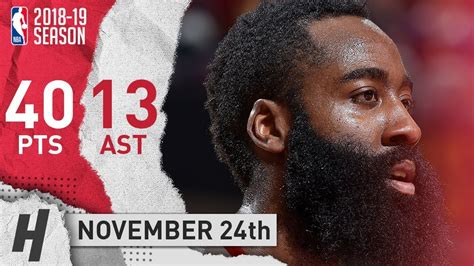 James Harden Full Highlights Rockets Vs Cavaliers 2018 11 24 40 Pts 13 Ast 4 Rebounds Youtube