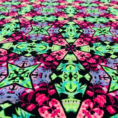 Small Geometric Colorfull Print Nylon Lycra Spandex Fabric Way Strech