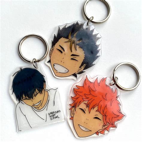 Customizable Haikyuu Keychains Hinata Kageyama Nishinoya Etsy