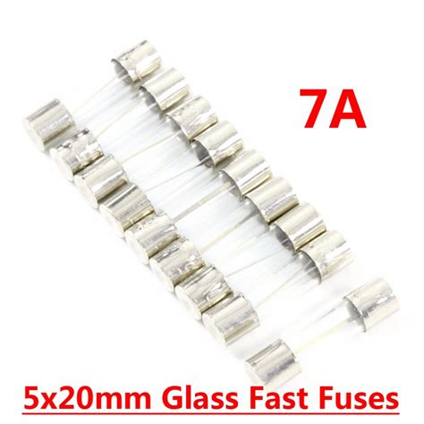 20Pcs 250V 7A Quick Blow Glass Tube Fuses 5 20mm Fast Blow Fuse Holder