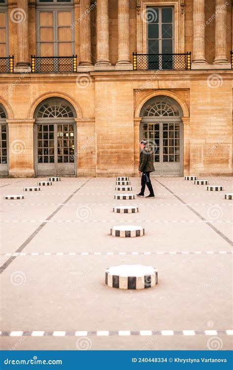 Art Installation Colonnes De Buren Les Deux Plateaux In Former Royal