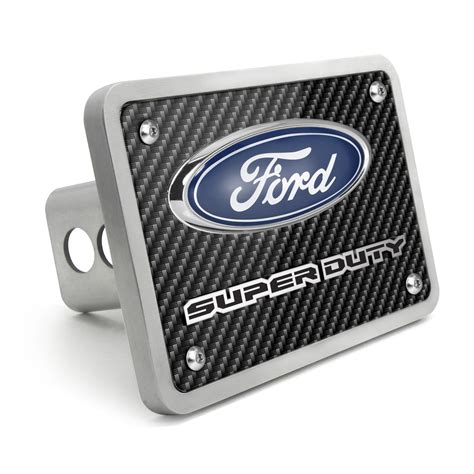 Ford Super Duty 3d Logo Carbon Fiber Look Billet Aluminum 2 Inch Tow