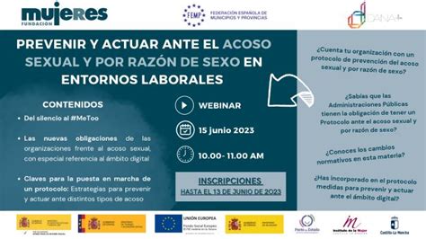 Webinario “prevenir Y Actuar Ante El Acoso Sexual Y Por Razón De Sexo En Entornos Laborales