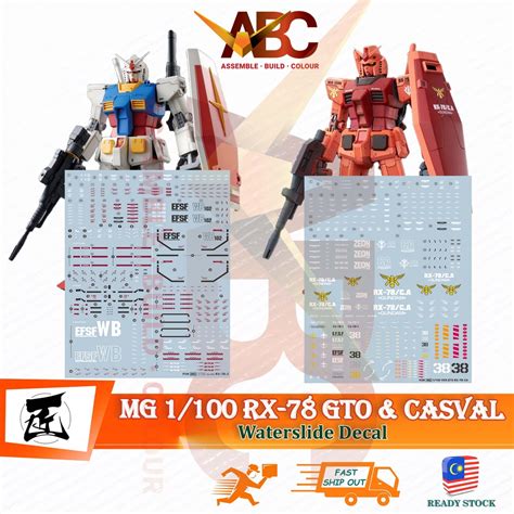 Artisans Club Waterslide Decal Mg 1100 Rx 78 2 Gto And Rx 78ca