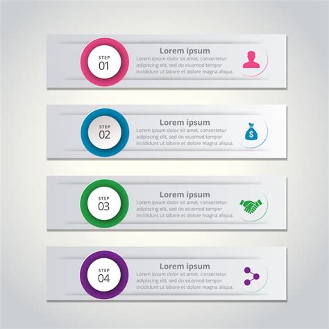 Cuatro Banners Infograficos Con Pasos Vector Gratis