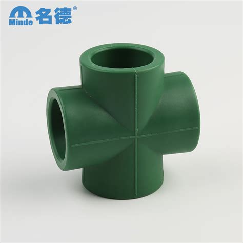 Water Supply System PPR Pipe Fittings Cross Piece With DIN8077 8078